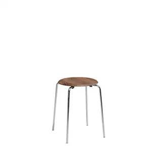 Fritz Hansen - skammel - Dot™ - Walnut veneer/chromed base